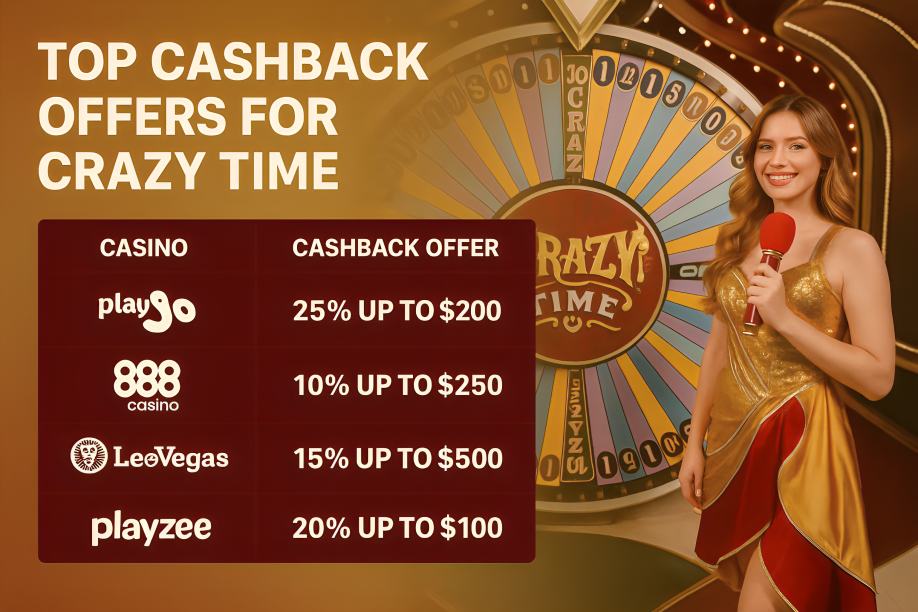 Top Cashback Offers for Crazy Time – Real Casino Examples